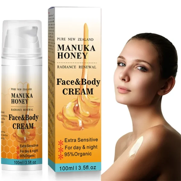 Organic Manuka Honey Face Serum & Cream Set | Moisturizing, Whitening, Anti-Wrinkle Skincare | Shrink Pores, Brighten, Plump & Smooth | 3pcs Serum + 100g Face Cream + 50g Eye Cream + 3pcs Set | Natural & Gentle | Unisex | Vegan | No Harsh Chemicals - Image 5