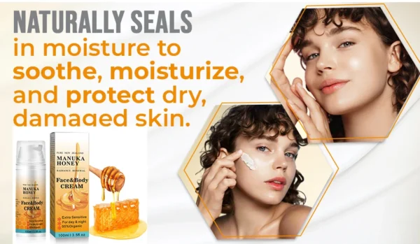 Organic Manuka Honey Face Serum & Cream Set | Moisturizing, Whitening, Anti-Wrinkle Skincare | Shrink Pores, Brighten, Plump & Smooth | 3pcs Serum + 100g Face Cream + 50g Eye Cream + 3pcs Set | Natural & Gentle | Unisex | Vegan | No Harsh Chemicals - Image 11