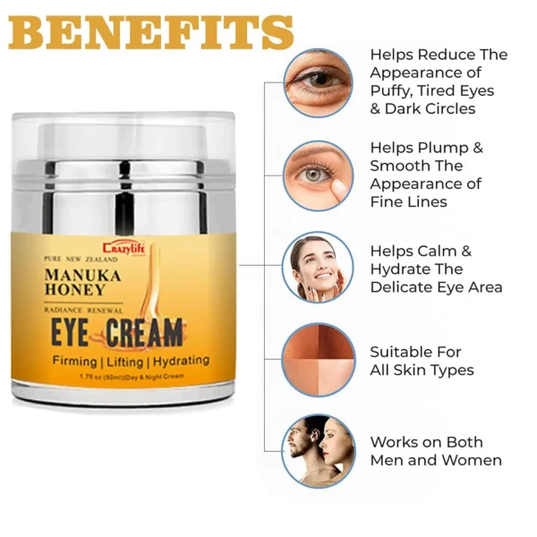 Organic Manuka Honey Face Serum & Cream Set | Moisturizing, Whitening, Anti-Wrinkle Skincare | Shrink Pores, Brighten, Plump & Smooth | 3pcs Serum + 100g Face Cream + 50g Eye Cream + 3pcs Set | Natural & Gentle | Unisex | Vegan | No Harsh Chemicals - Image 12