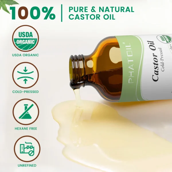 Organic Castor Oil – Cold Pressed & Unrefined | 118ml / 236ml | Essential Oil for Hair, Eyelashes, Skin & Nail Growth – Natural & Fragrance-Free - Image 7