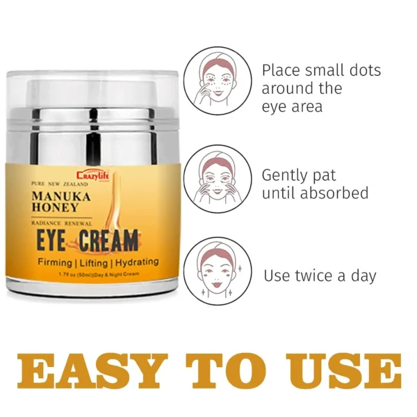 Organic Manuka Honey Face Serum & Cream Set | Moisturizing, Whitening, Anti-Wrinkle Skincare | Shrink Pores, Brighten, Plump & Smooth | 3pcs Serum + 100g Face Cream + 50g Eye Cream + 3pcs Set | Natural & Gentle | Unisex | Vegan | No Harsh Chemicals - Image 13