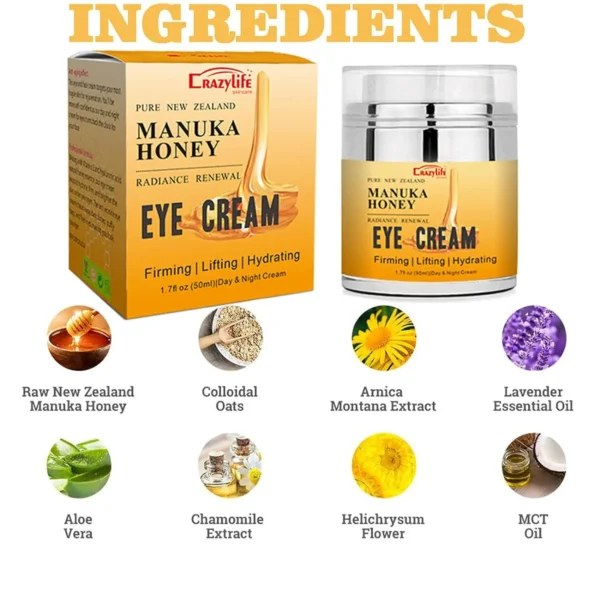Organic Manuka Honey Face Serum & Cream Set | Moisturizing, Whitening, Anti-Wrinkle Skincare | Shrink Pores, Brighten, Plump & Smooth | 3pcs Serum + 100g Face Cream + 50g Eye Cream + 3pcs Set | Natural & Gentle | Unisex | Vegan | No Harsh Chemicals - Image 24