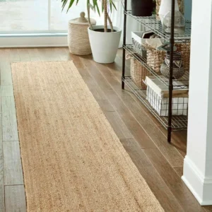 Jute Rug Runner Carpet Natural Jute Hand Woven Braided Beige Color For Living Room