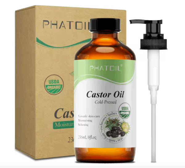 Organic Castor Oil – Cold Pressed & Unrefined | 118ml / 236ml | Essential Oil for Hair, Eyelashes, Skin & Nail Growth – Natural & Fragrance-Free